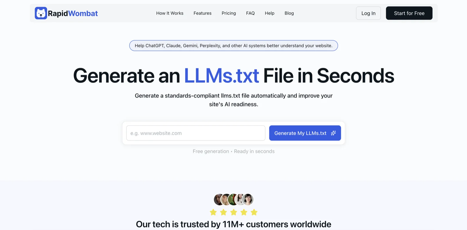 The llms.txt generator — enter your domain and generate the file